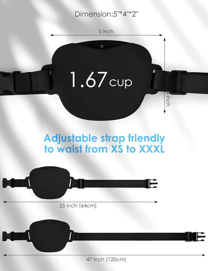 1.67 Cup Magnetic Dog Treat Pouch with Training Clicker (Black)