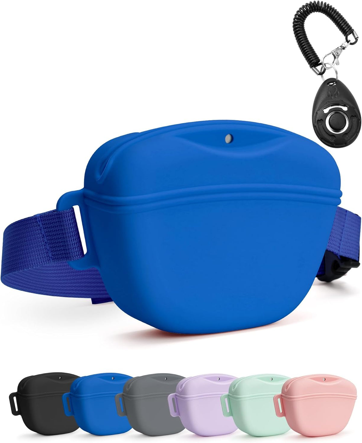 1.67 Cup Magnetic Dog Treat Pouch with Training Clicker (Black)