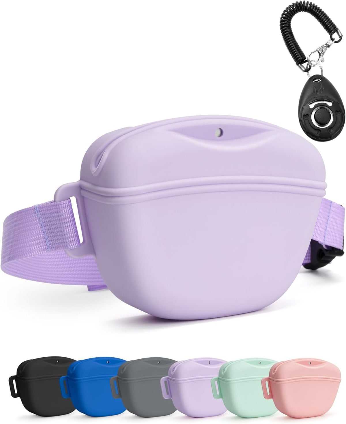 1.67 Cup Magnetic Dog Treat Pouch with Training Clicker (Black)
