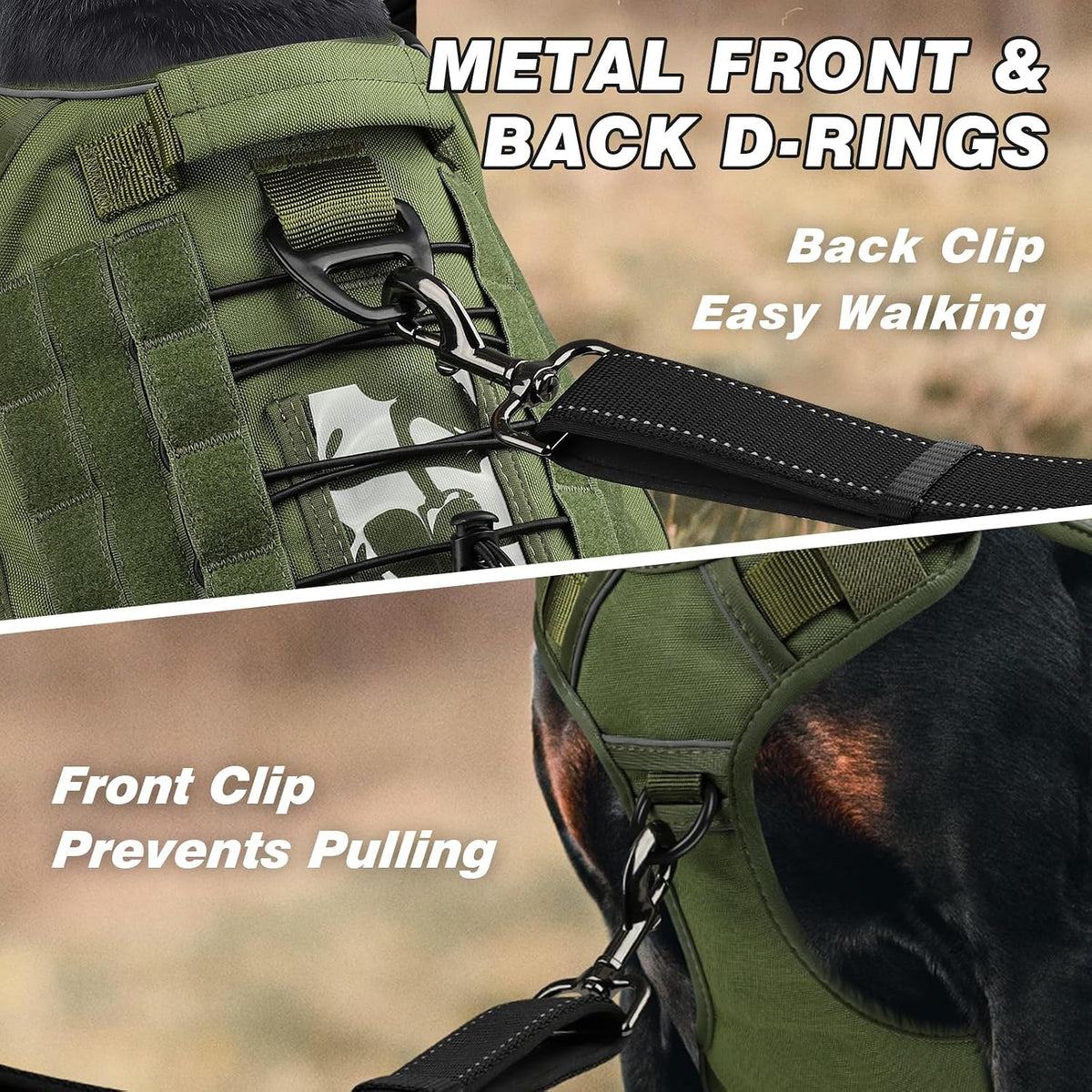 Tactical Dog Harness for Large Dogs,No Pull Heavy Duty Dog Harness