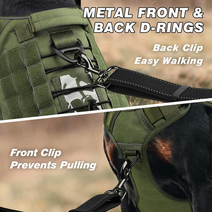 Tactical Dog Harness for Large Dogs,No Pull Heavy Duty Dog Harness