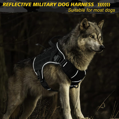 Tactical Dog Harness for Large Dogs,No Pull Heavy Duty Dog Harness