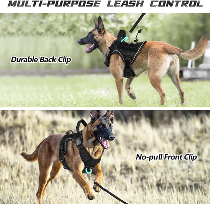 Tactical Dog Harness for Large Dogs,No Pull Heavy Duty Dog Harness