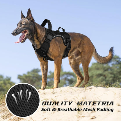 Tactical Dog Harness for Large Dogs,No Pull Heavy Duty Dog Harness