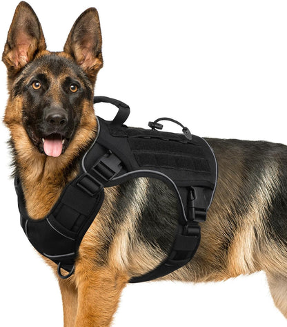 Tactical Dog Harness for Large Dogs,No Pull Heavy Duty Dog Harness