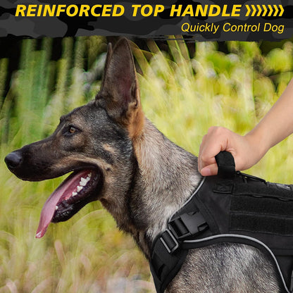 Tactical Dog Harness for Large Dogs,No Pull Heavy Duty Dog Harness