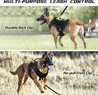 Tactical Dog Harness for Large Dogs,No Pull Heavy Duty Dog Harness
