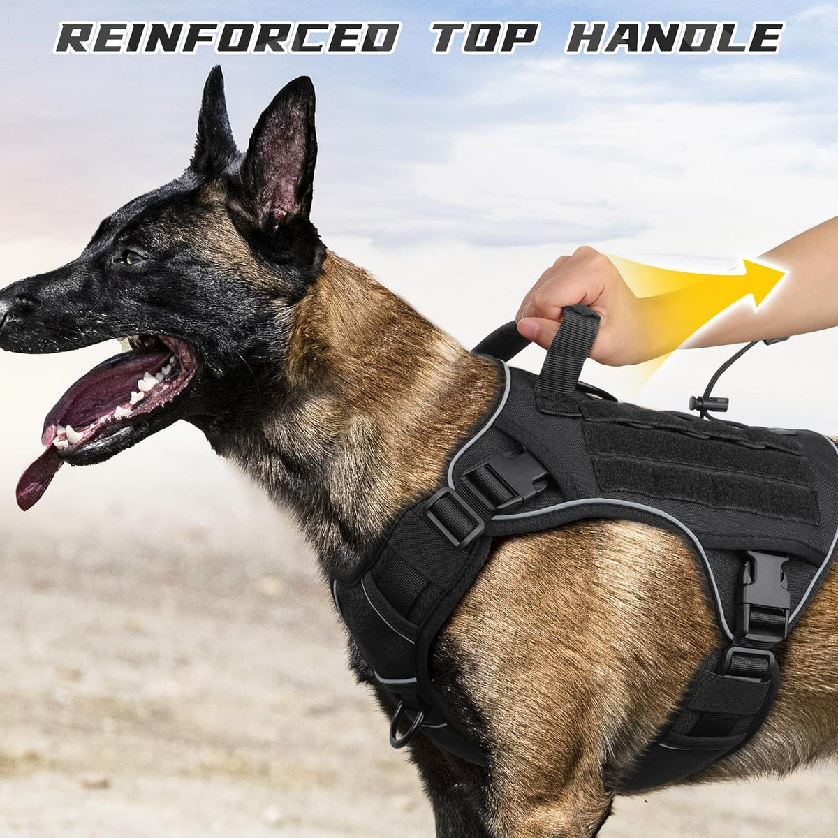 Tactical Dog Harness for Large Dogs,No Pull Heavy Duty Dog Harness