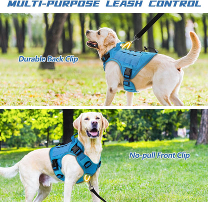Tactical Dog Harness for Large Dogs,No Pull Heavy Duty Dog Harness