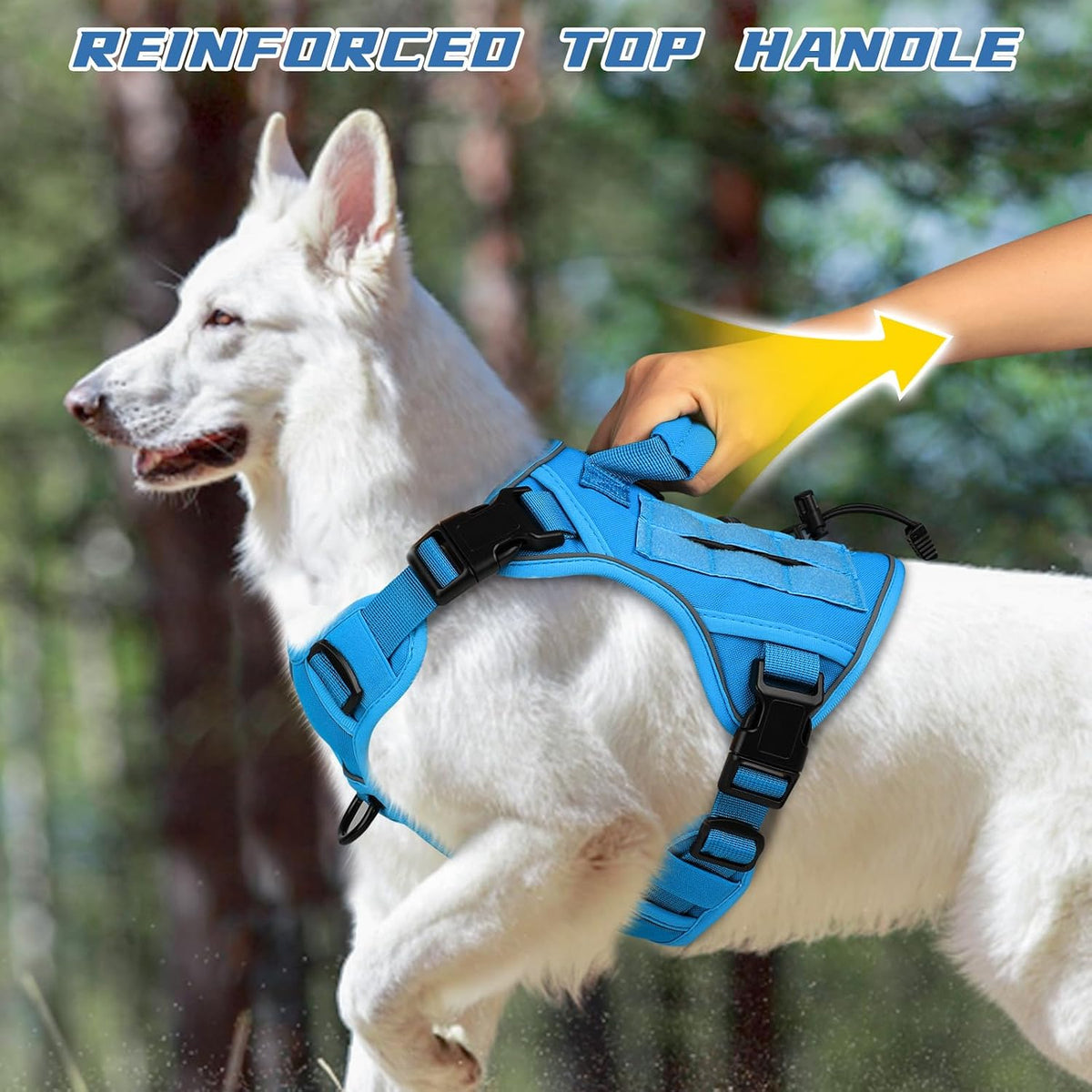 Tactical Dog Harness for Large Dogs,No Pull Heavy Duty Dog Harness