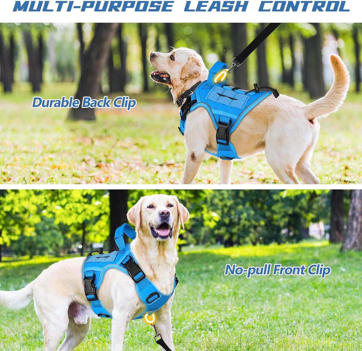 Tactical Dog Harness for Large Dogs,No Pull Heavy Duty Dog Harness