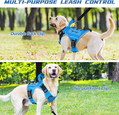 Tactical Dog Harness for Large Dogs,No Pull Heavy Duty Dog Harness