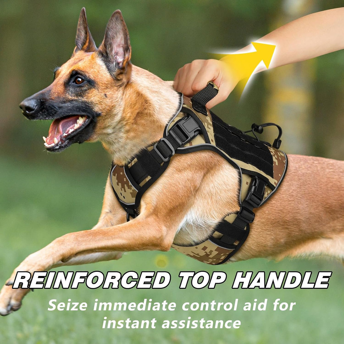 Tactical Dog Harness for Large Dogs,No Pull Heavy Duty Dog Harness