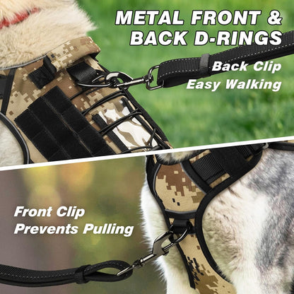 Tactical Dog Harness for Large Dogs,No Pull Heavy Duty Dog Harness