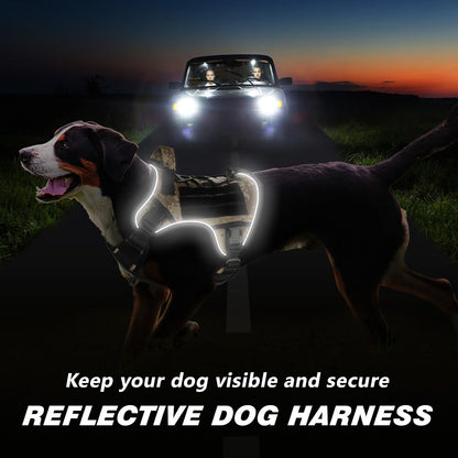Tactical Dog Harness for Large Dogs,No Pull Heavy Duty Dog Harness