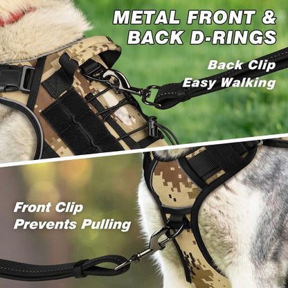 Tactical Dog Harness for Large Dogs,No Pull Heavy Duty Dog Harness