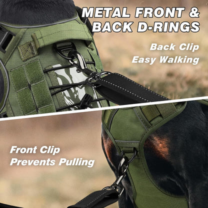 Tactical Dog Harness for Large Dogs,No Pull Heavy Duty Dog Harness