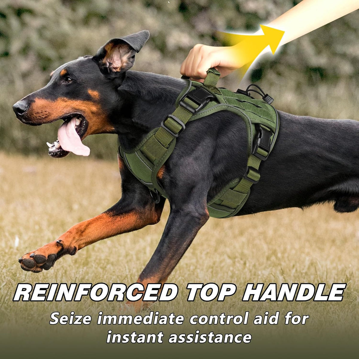Tactical Dog Harness for Large Dogs,No Pull Heavy Duty Dog Harness