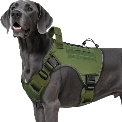 Tactical Dog Harness for Large Dogs,No Pull Heavy Duty Dog Harness