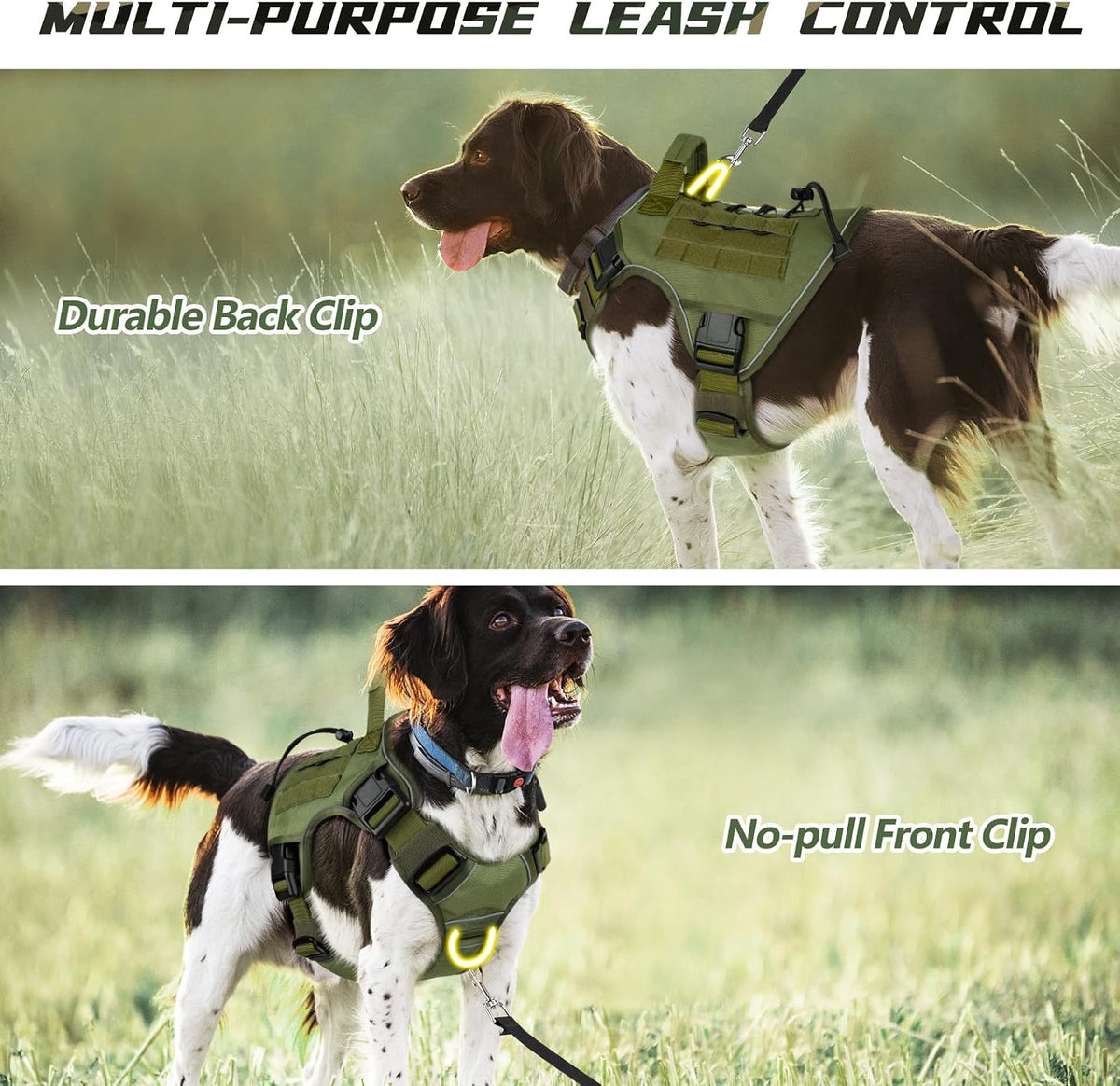 Tactical Dog Harness for Large Dogs,No Pull Heavy Duty Dog Harness