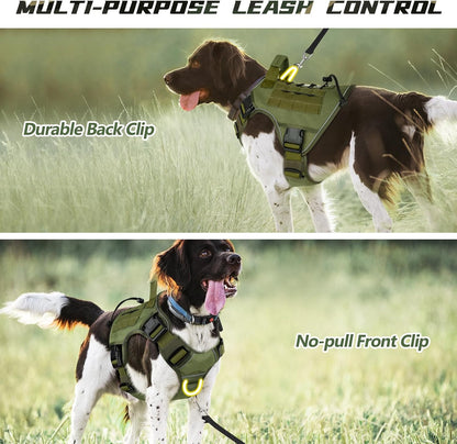 Tactical Dog Harness for Large Dogs,No Pull Heavy Duty Dog Harness