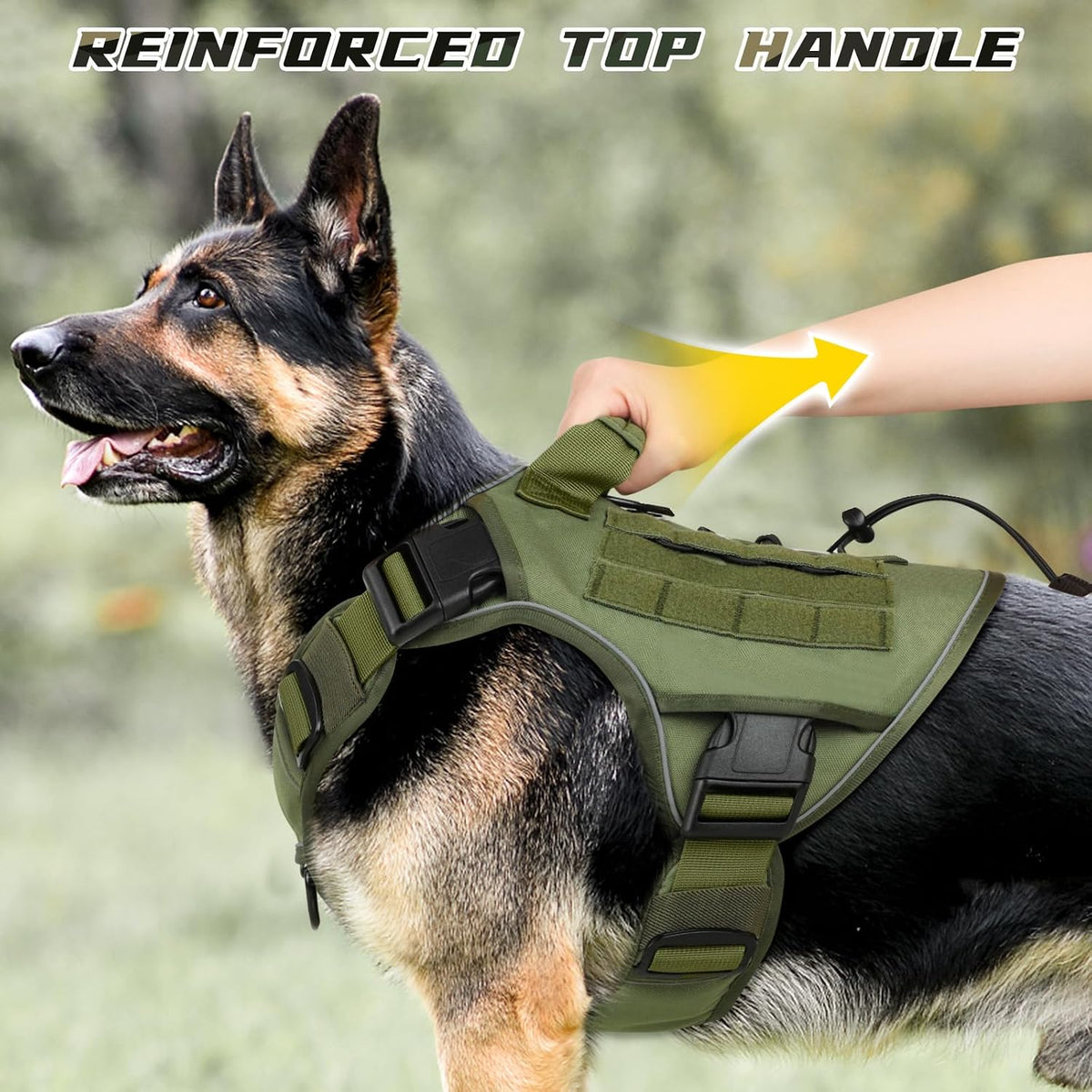 Tactical Dog Harness for Large Dogs,No Pull Heavy Duty Dog Harness