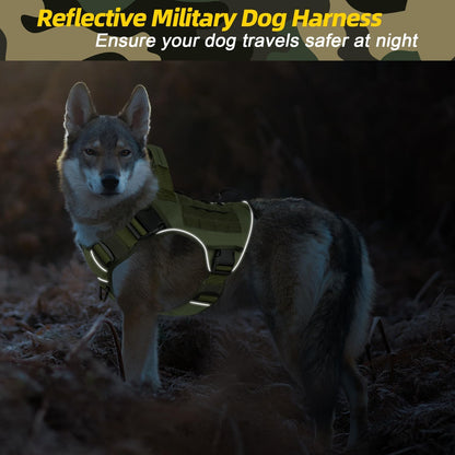 Tactical Dog Harness for Large Dogs,No Pull Heavy Duty Dog Harness
