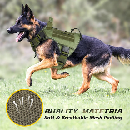 Tactical Dog Harness for Large Dogs,No Pull Heavy Duty Dog Harness