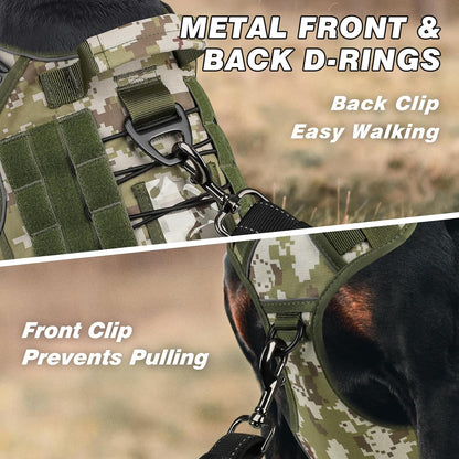 Tactical Dog Harness for Large Dogs,No Pull Heavy Duty Dog Harness