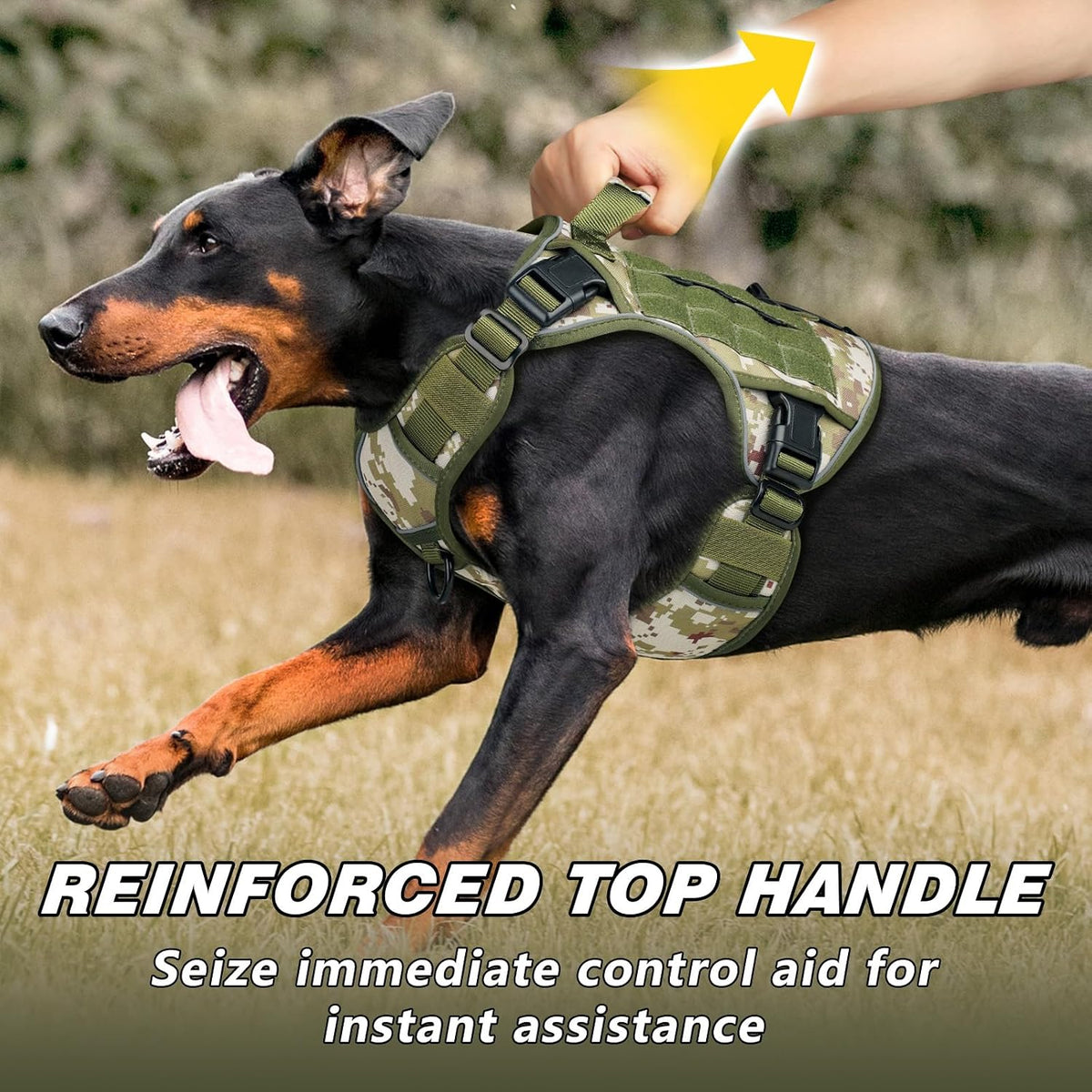 Tactical Dog Harness for Large Dogs,No Pull Heavy Duty Dog Harness