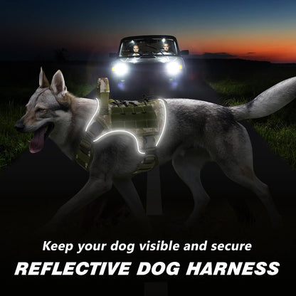 Tactical Dog Harness for Large Dogs,No Pull Heavy Duty Dog Harness
