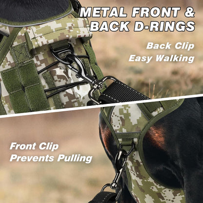 Tactical Dog Harness for Large Dogs,No Pull Heavy Duty Dog Harness