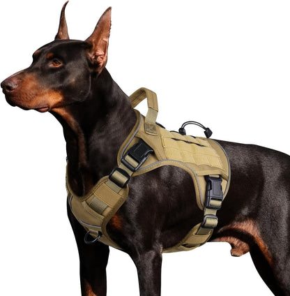 Tactical Dog Harness for Large Dogs,No Pull Heavy Duty Dog Harness