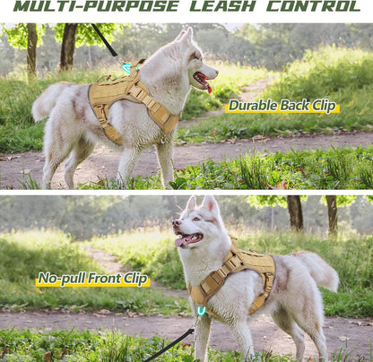 Tactical Dog Harness for Large Dogs,No Pull Heavy Duty Dog Harness