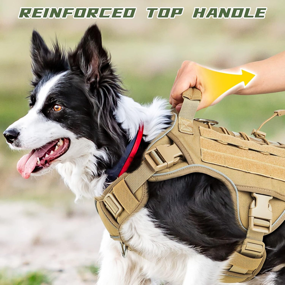 Tactical Dog Harness for Large Dogs,No Pull Heavy Duty Dog Harness