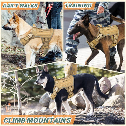 Tactical Dog Harness for Large Dogs,No Pull Heavy Duty Dog Harness