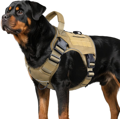 Tactical Dog Harness for Large Dogs,No Pull Heavy Duty Dog Harness