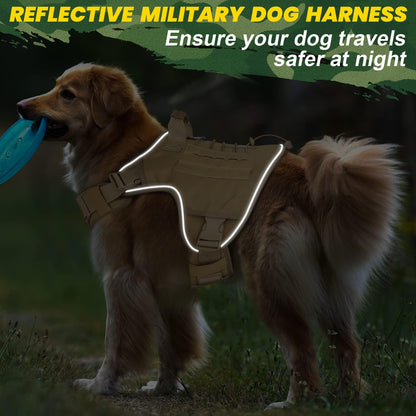 Tactical Dog Harness for Large Dogs,No Pull Heavy Duty Dog Harness