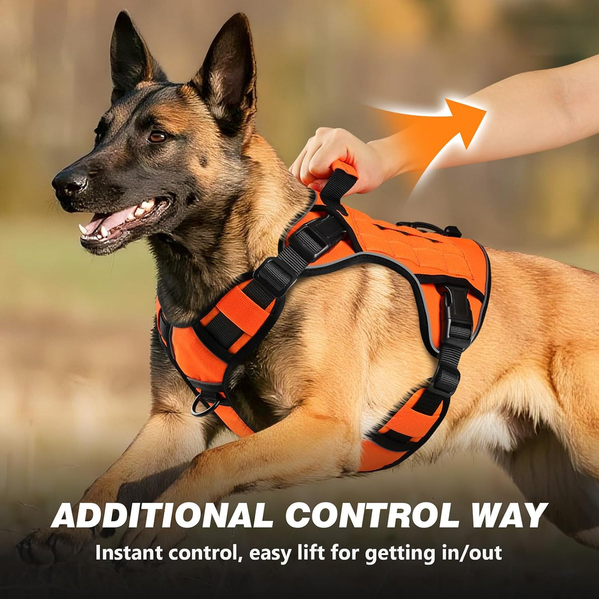 Tactical Dog Harness for Large Dogs,No Pull Heavy Duty Dog Harness