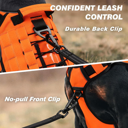Tactical Dog Harness for Large Dogs,No Pull Heavy Duty Dog Harness