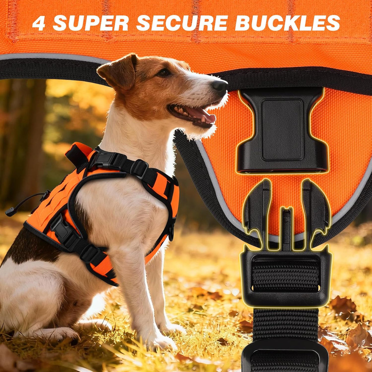 Tactical Dog Harness for Large Dogs,No Pull Heavy Duty Dog Harness
