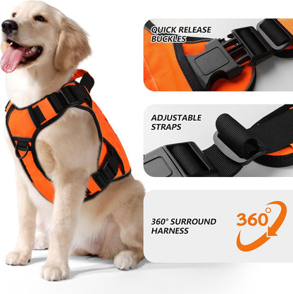 Tactical Dog Harness for Large Dogs,No Pull Heavy Duty Dog Harness