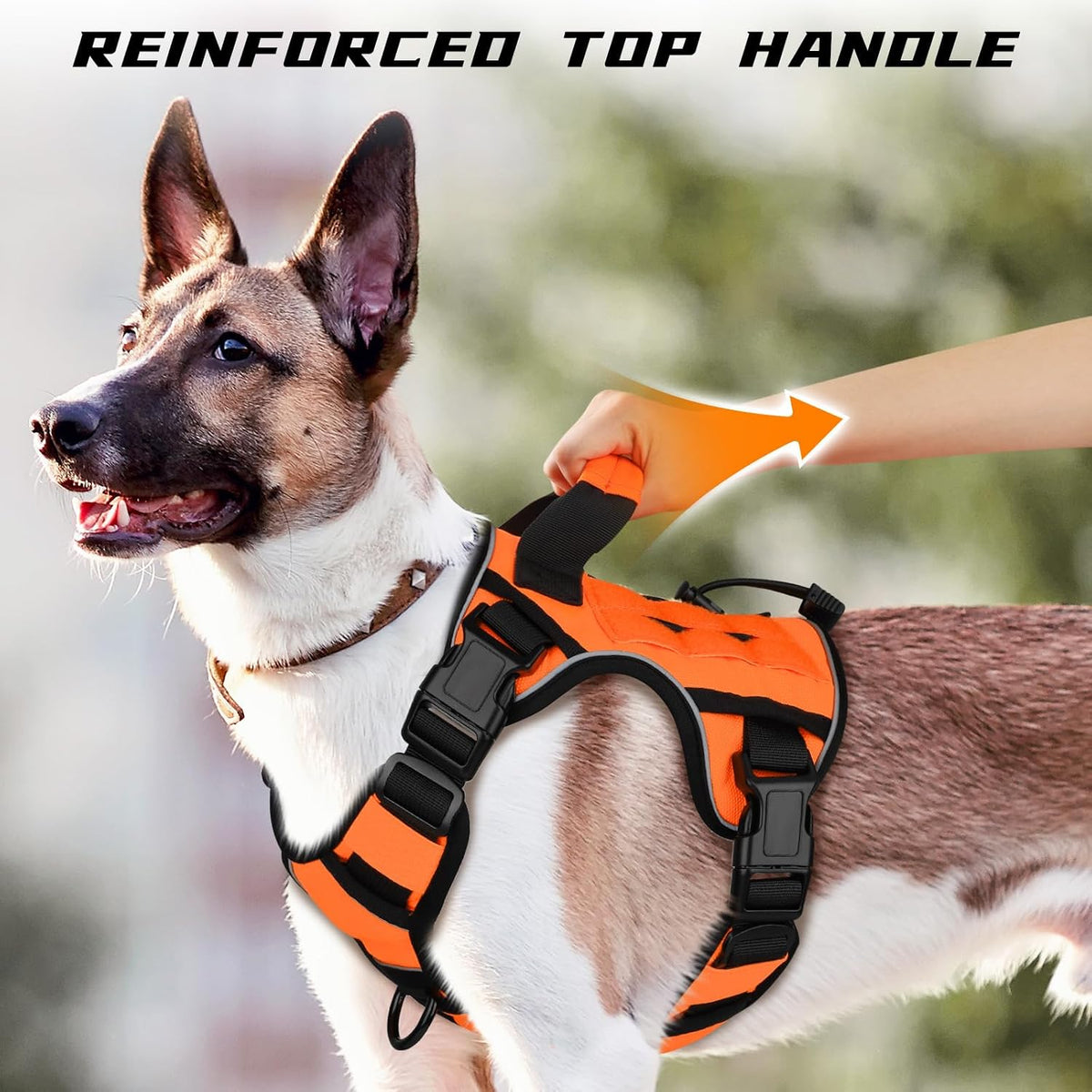 Tactical Dog Harness for Large Dogs,No Pull Heavy Duty Dog Harness