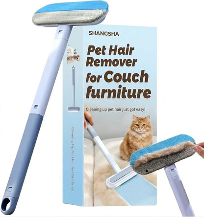 Pet Hair Remover for Furniture, Dog and Cat Hair Remover for Couch Carpet Furniture, 4 in 1 Multifunctional Pet Hair Removal Broom, Cleaning Brush for Window Tile, Reusable Washable