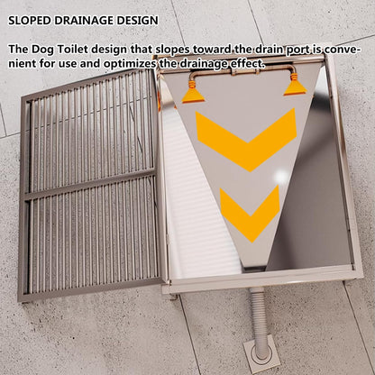 Stainless Steel Pet Toilet, Automatic Flushing Dog Toilet for Small Large Dogs, Indoor Dog Potty Toilet Training Tray,(60X40cm/23.6X15.7in)