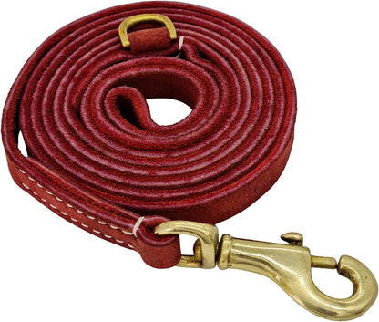 Vibrania 6 Ft Heavy Duty 1 inch Wide Super Soft Thick Distressed Leather Dog Leash, Indigo Blue with Side Ring (6 Ft L x 1" W, Indigo Blue)