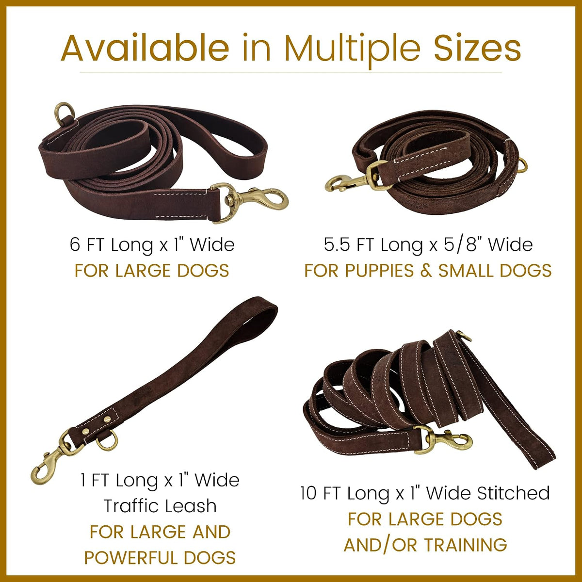 Vibrania 6 Ft Heavy Duty 1 inch Wide Super Soft Thick Distressed Leather Dog Leash, Indigo Blue with Side Ring (6 Ft L x 1" W, Indigo Blue)