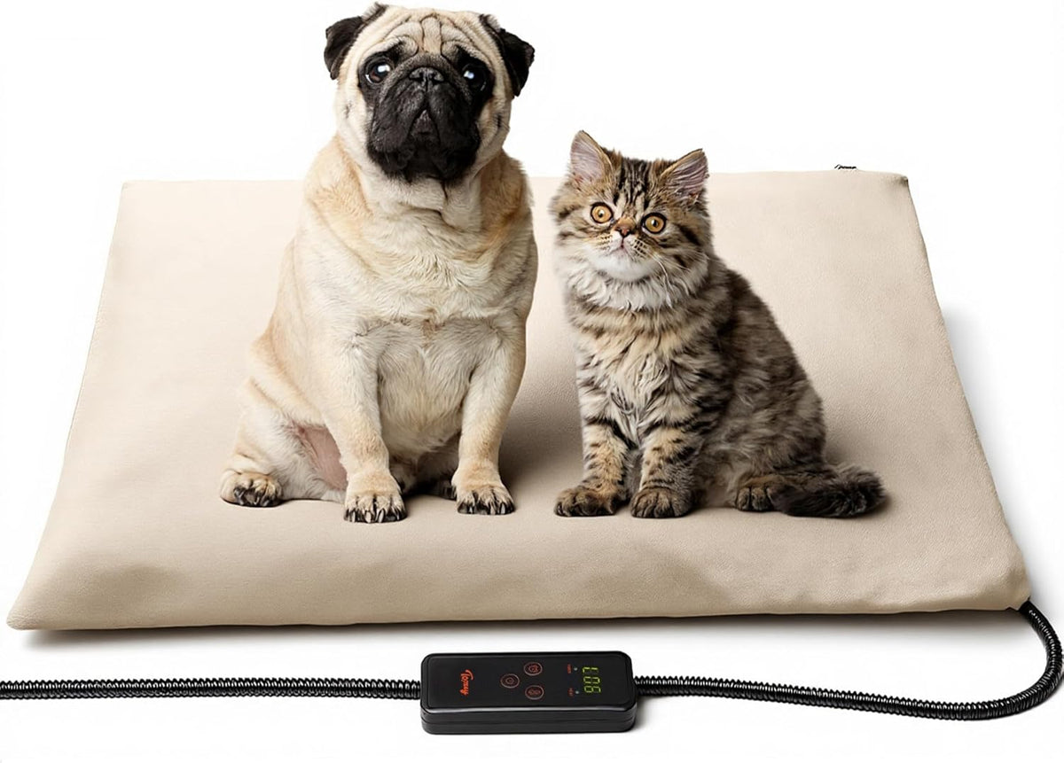 Heated Pet Mat, Large Dog & Cat Heating Pad, 35 x 24 in, Waterproof