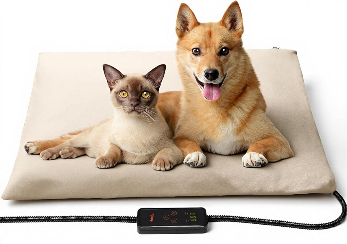 Heated Pet Mat, Large Dog & Cat Heating Pad, 35 x 24 in, Waterproof