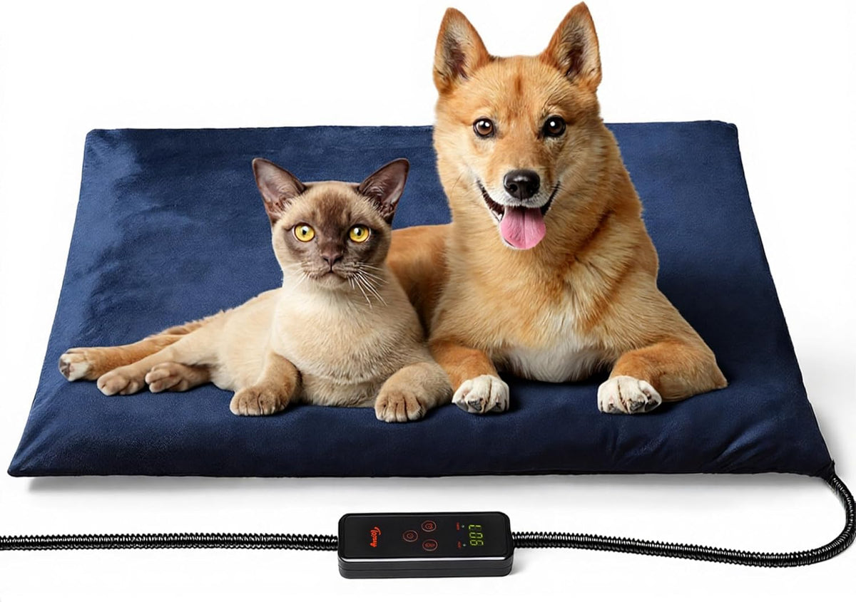 Heated Pet Mat, Large Dog & Cat Heating Pad, 35 x 24 in, Waterproof